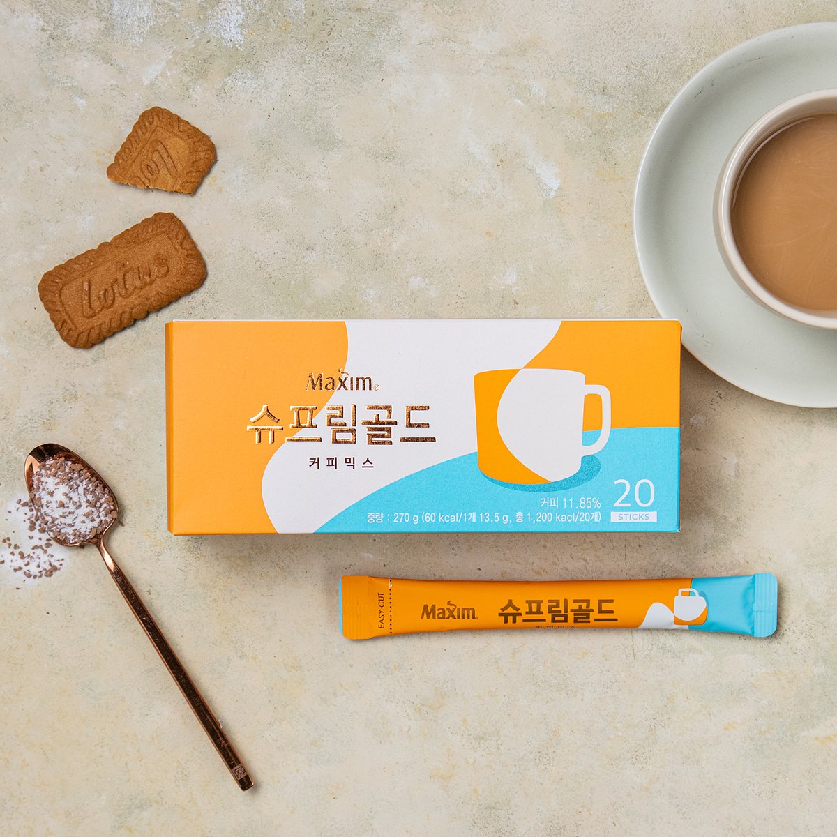 韩国麦馨咖啡supreme奶香maxim拿铁咖啡冲泡速溶三合一奶特朴叙俊