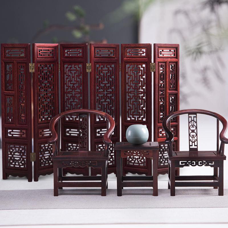 红木实木微缩装饰摆件迷你模型创意新中式仿古客厅多功能组合家具