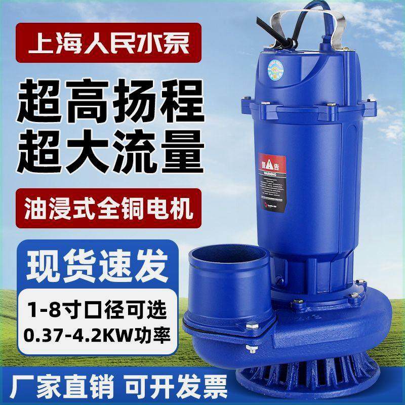 上海人民潜水泵220V高扬程大流量抽水泵380V农田灌溉大流量水泵