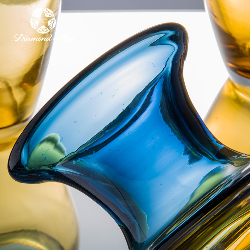 新品创意玻璃花瓶现代艺术水培花器彩色家居摆件工艺品新品花瓶
