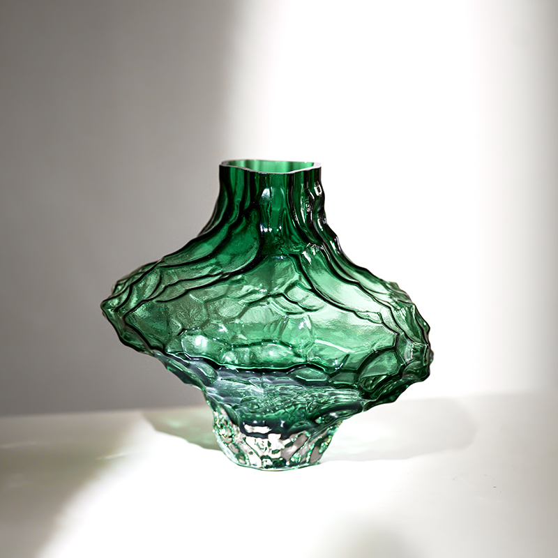 正品北欧山谷玻璃花瓶丹麦峡谷客厅透明插花水养轻奢高档创意艺术