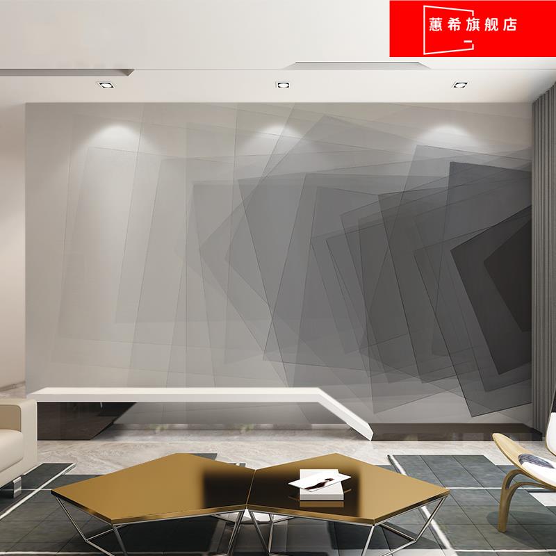 急速发货电视背景墙大气灰色壁纸视觉艺术现代简约墙纸客厅卧室影