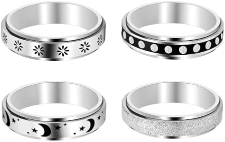 SHOP LC DELIVERING JOY 4PCs Spinner Anxiety Ring for Women M