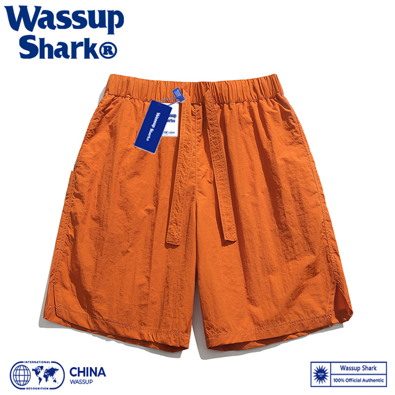 Wassup Shark潮牌冰感速干休闲短裤男夏季宽松百搭沙滩运动五分裤