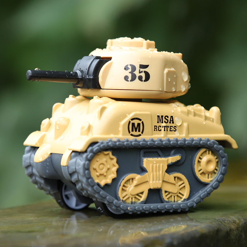 合金小坦克玩具儿童回力耐摔越野战车男孩宝宝军事口袋小汽车模型