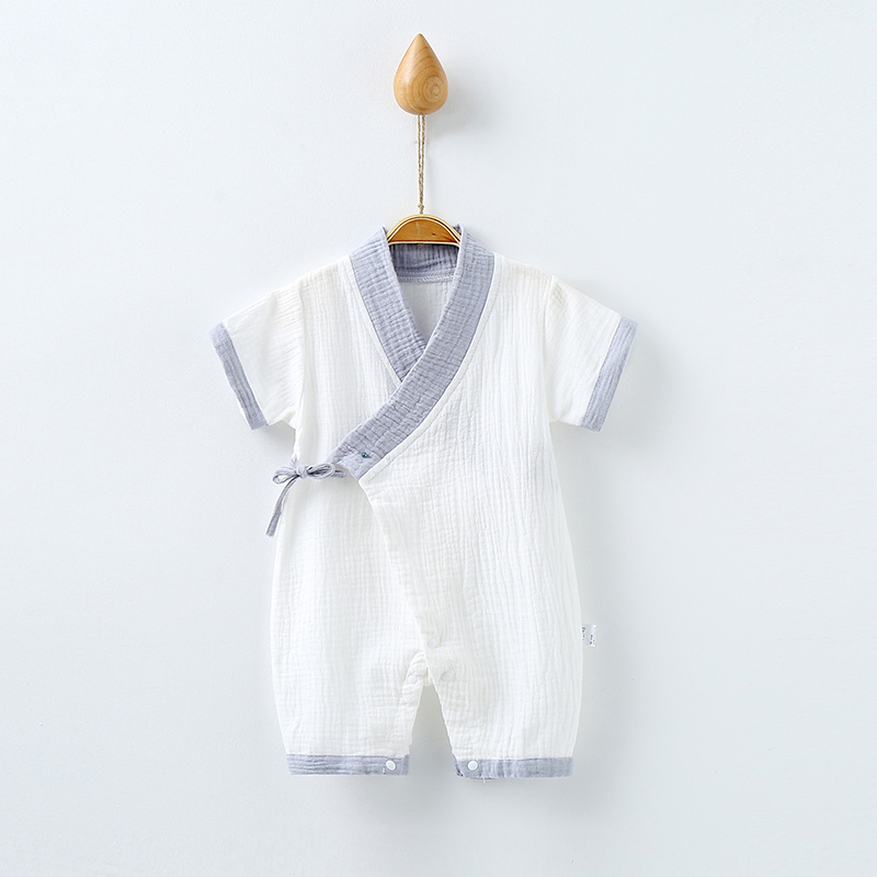 新生婴儿和尚服中国风夏季薄款连体衣男女宝宝哈衣短袖汉服夏装