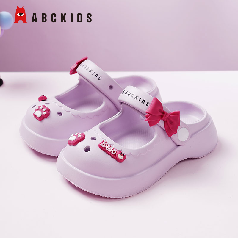 Abckids洞洞鞋女童夏季软底可爱卡通舒适凉鞋eva柔软耐磨儿童拖鞋