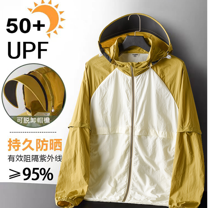 户外UPF50+防晒衣男夏季新款防紫外线透气冰丝清凉防晒短袖潮牌