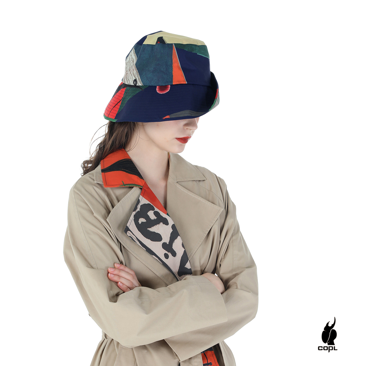 COPL高瀑原创2021秋新款艺术家系列米罗画作可塑型印花渔夫帽