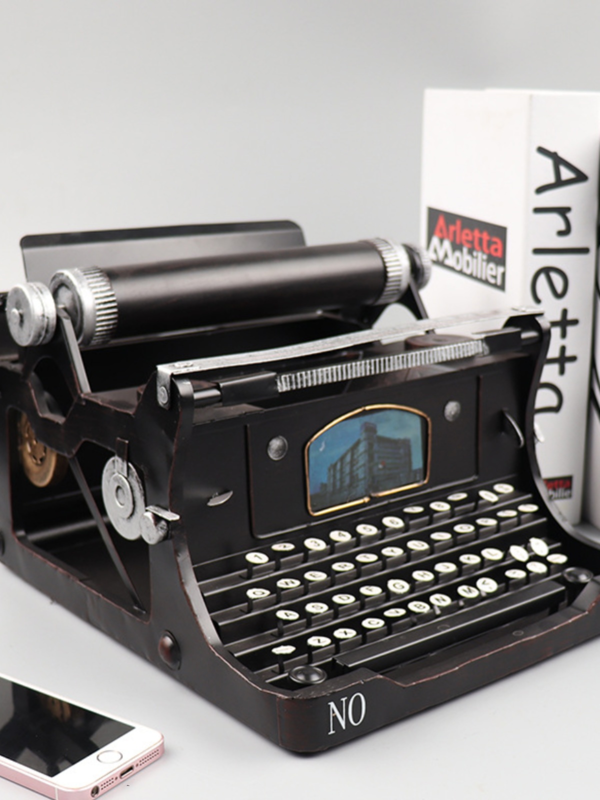 定制老式打字机模型手工铁艺酒吧书店橱窗怀旧老物件摆件摄影道具