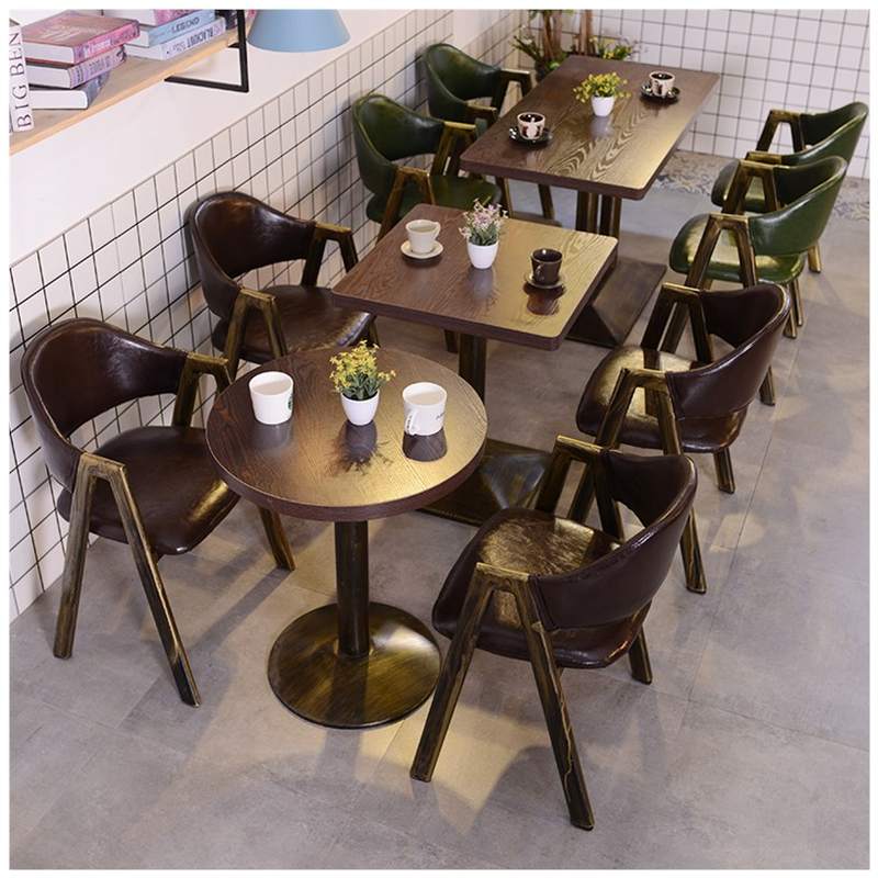 酒吧西餐厅桌椅组合复古怀旧工业风咖啡厅奶茶店小吃店餐馆桌椅