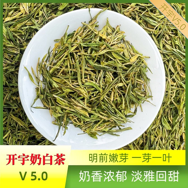 【5.0奶白茶】2024新茶绿茶茶叶特色树种一芽一叶浙江工艺鲜爽