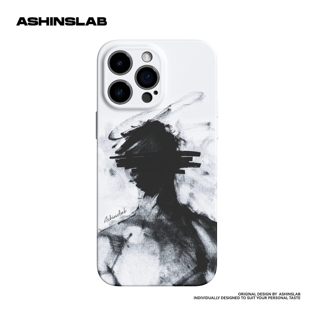 ASHINSLAB原创华为mate60概念艺术抽象插画人物iPhone14苹果15ProMax系列全包精孔菲林手机壳12简约新款11男