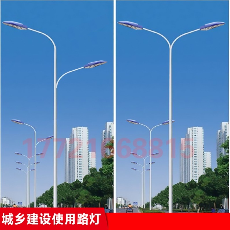 户外中国结双头路灯杆高低臂3/4/5/6/米仿古高杆灯广场灯LED小区