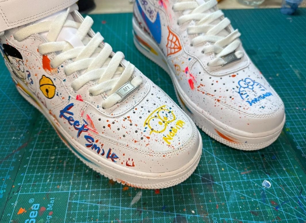 （客户定制）DIY球鞋运动鞋定制手绘涂鸦喷绘卡通人物改色定制款