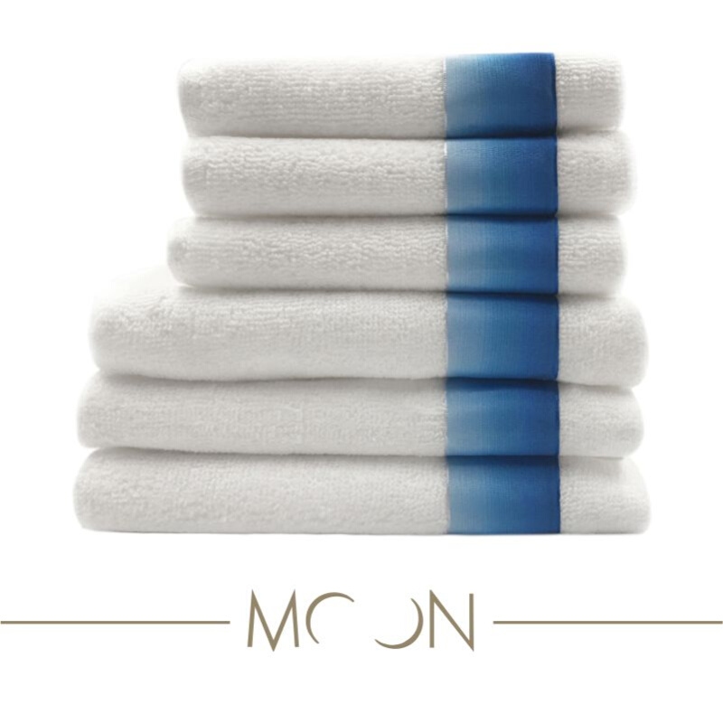 MOON慕空间酒店样板房间摆样布艺加厚纯棉纯色超吸水白色天蓝色丝