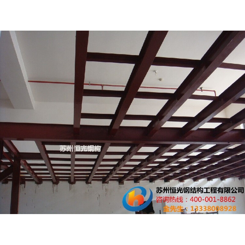 苏州钢结构平台+彩钢板钢结构玻璃楼梯钢结构楼梯焊接制作