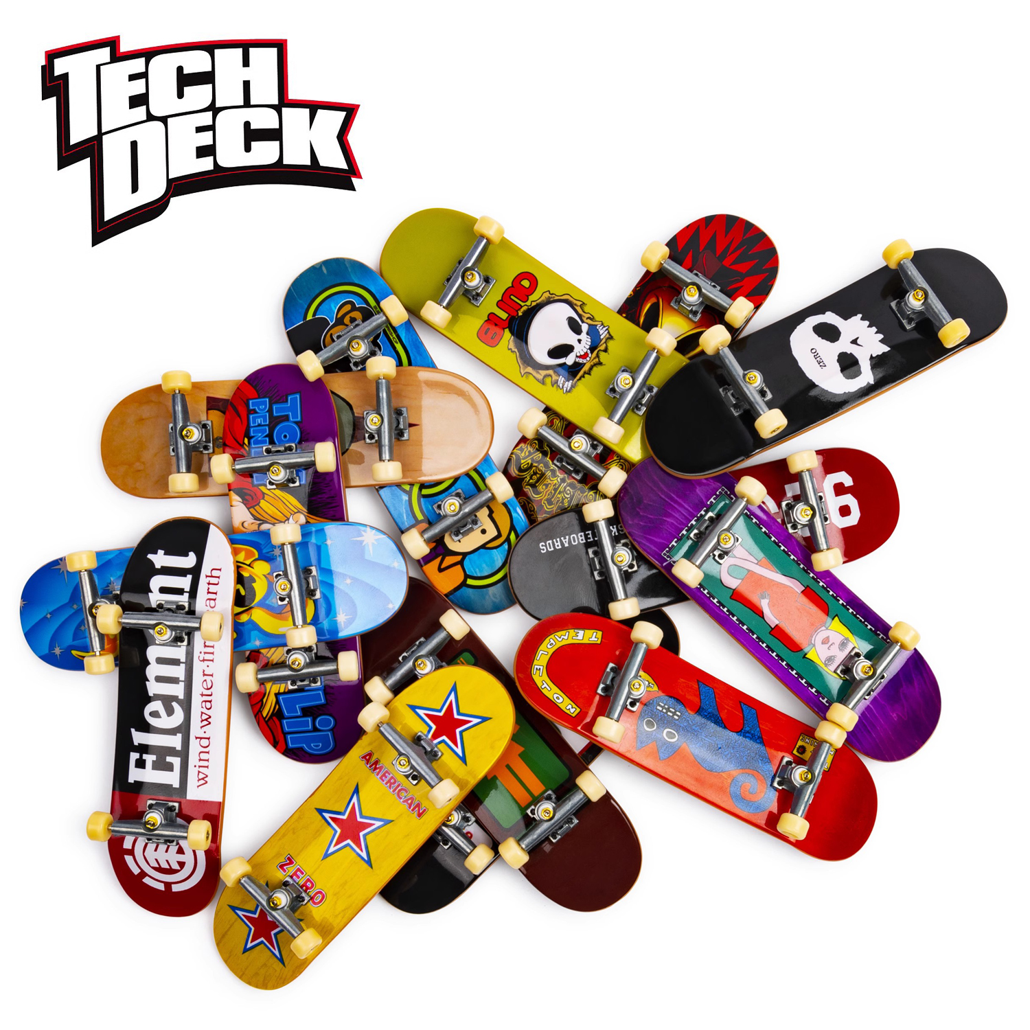 美国世嘉Tech Deck专业手指滑板翻TEAM双翘板原厂袋装超多款可选