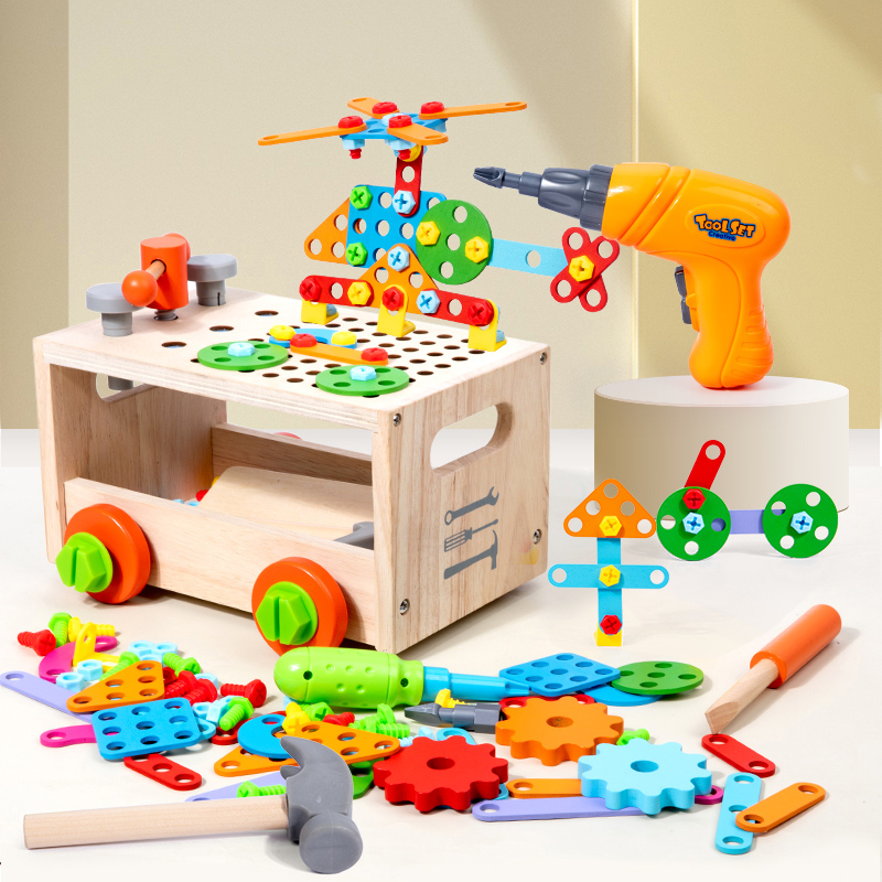儿童仿真工具箱拧螺丝钉组装益智力玩具套装电钻刀积木3到6岁男孩