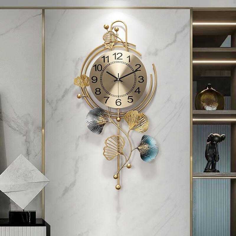 客厅创意装饰中式大气餐厅挂钟家用时尚轻奢艺术挂表钟表新时钟