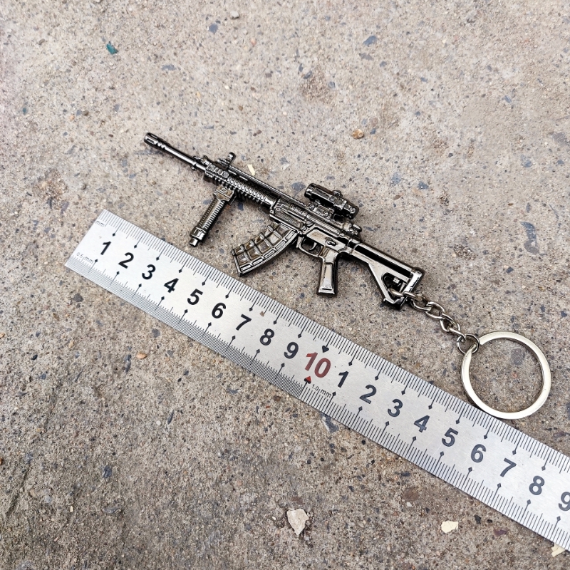 迷你QBZ191标准突击步枪模型钥匙链钥匙扣挂件背包汽车挂饰挂扣