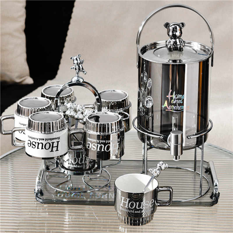 轻奢杯子高颜值水杯客厅家用陶瓷茶具茶杯家庭套装咖啡杯碟高级感