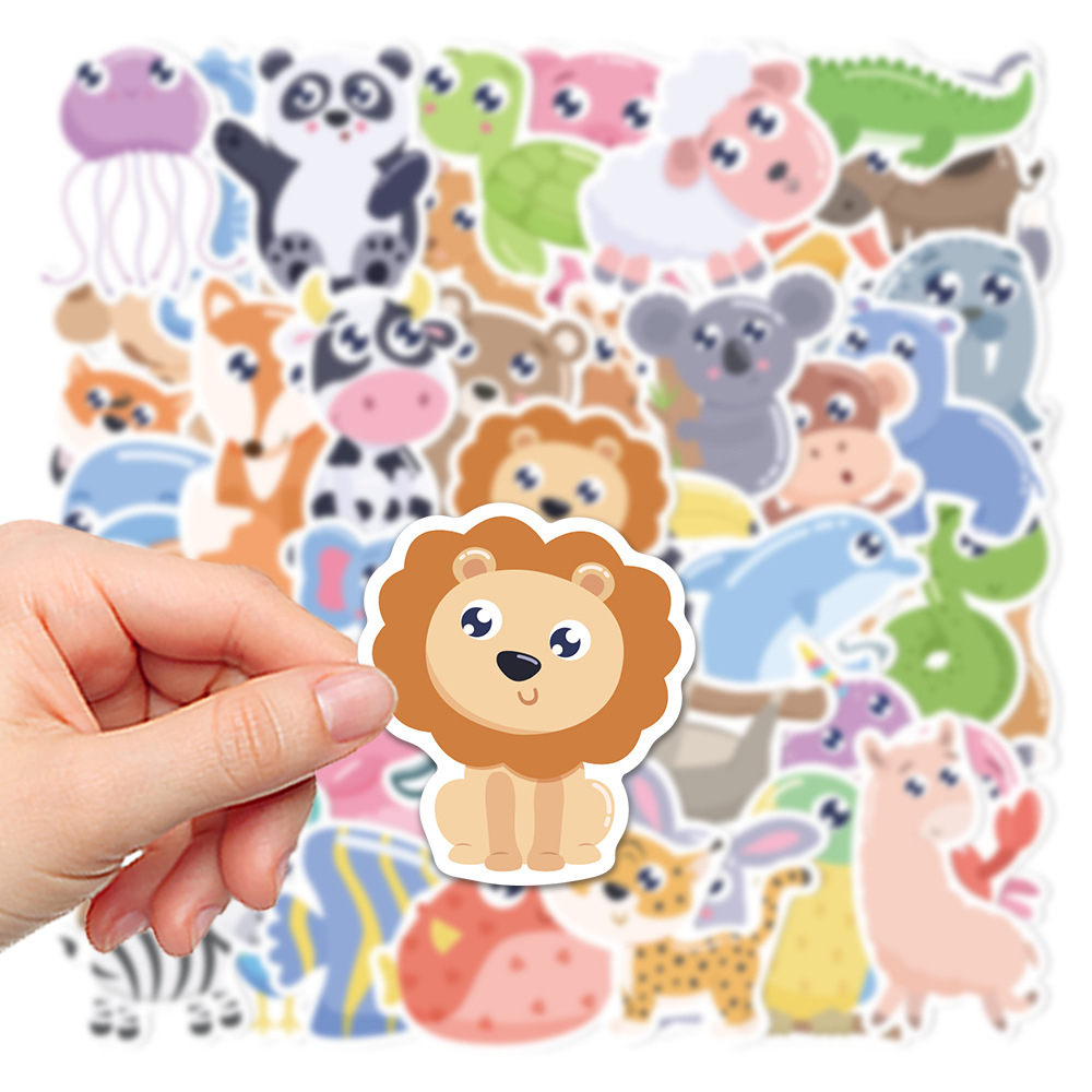 103张儿童卡通贴画可爱小动物早教益智幼儿园奖励贴纸自粘贴贴画