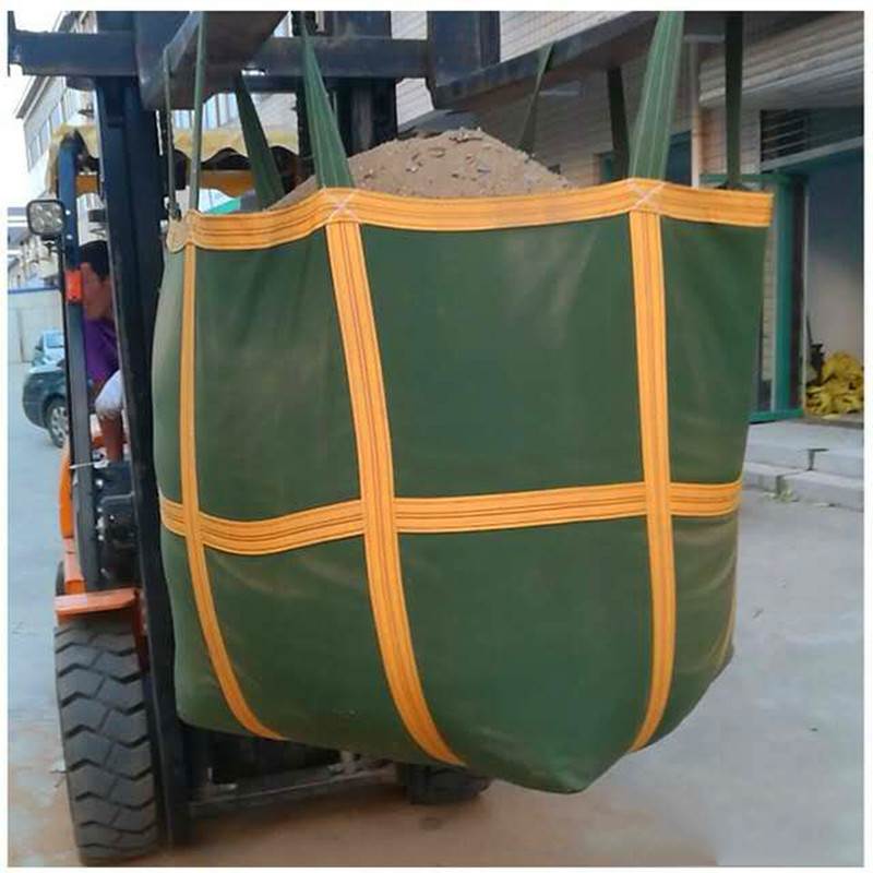 加厚帆布吨袋称重吊装袋高空吊物袋吊机专用帆布带圆形方形集装袋