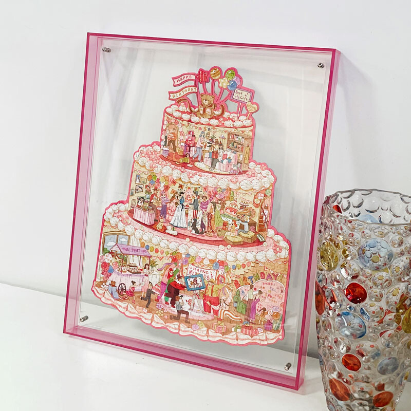 猫的天空之城生日蛋糕小屋拼图异形创意女生礼物益智玩具纸质