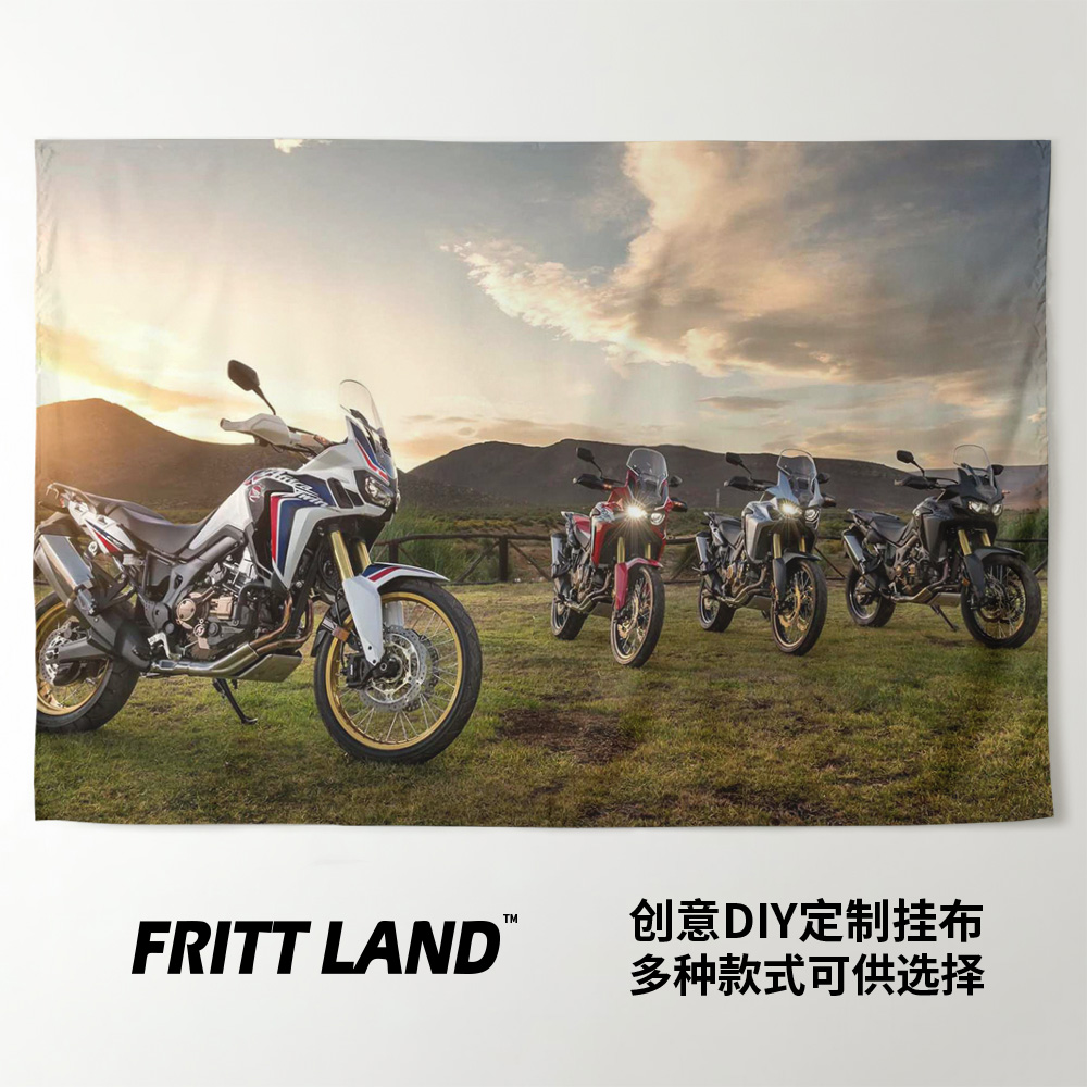 本田非双Africa Twin探险越野摩托车机车周边装饰海报背景布挂布