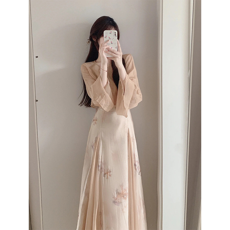 新中式国风禅意女装春季套装小个子感气质吊带连衣裙子两件套