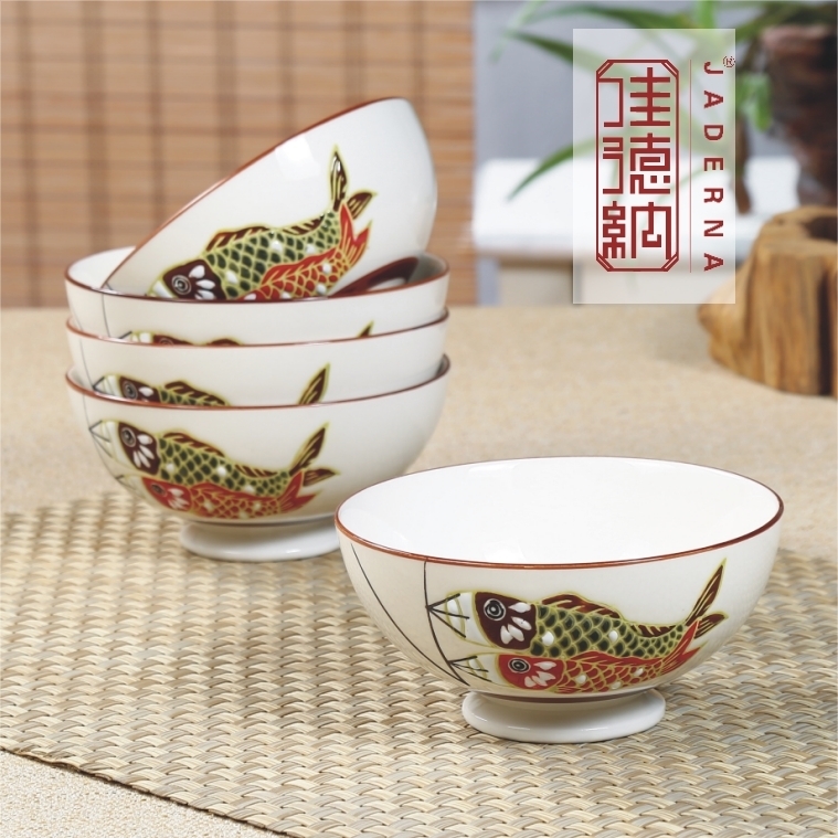 陶瓷吃饭碗高脚碗家用手绘日式米饭碗大碗面碗汤碗创意和风精致