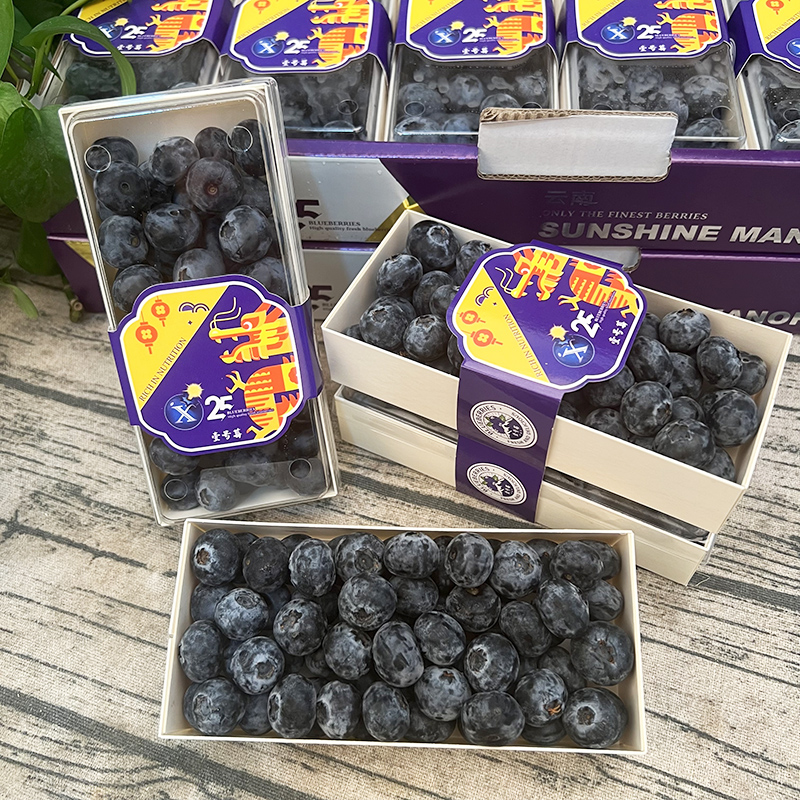 乐鲜果园云南甜蓝莓6盒新鲜国产蓝莓时令水果礼品宝宝辅食