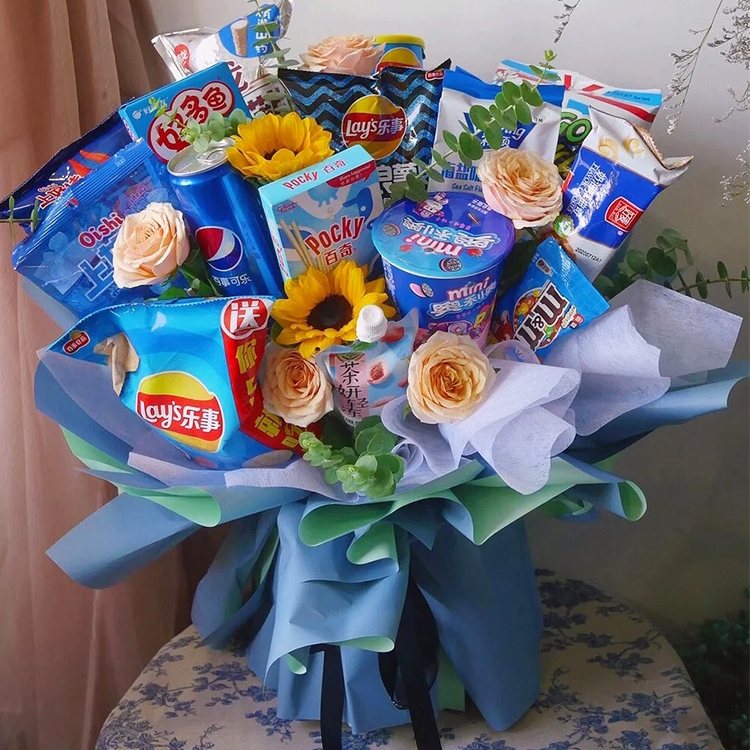 零食成品糖果花束创意礼物北京上海广州儿童男孩生日鲜花速递同城
