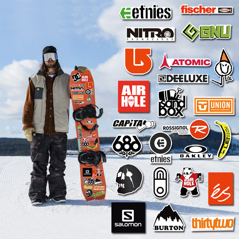 极限运动滑雪板单板头盔户外双板防水贴纸无痕pvc滑板车贴画logo