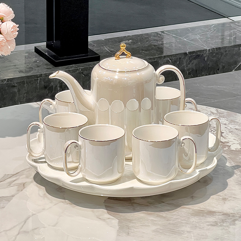 茶具套装2024新款轻奢高档陶瓷水杯茶壶茶杯家用客厅待客结婚礼品