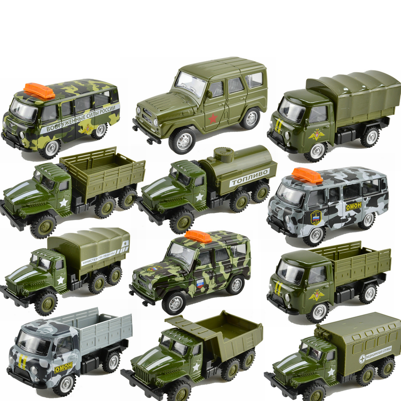 军车仿真军事合金汽车模型运输工程吉普装甲货车回力坦克儿童玩具