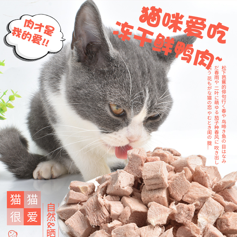 猫红网零食冻干肉幼猫食干肉营养鸭肉冻干宠物猫咪狗零冻冻干猫粮