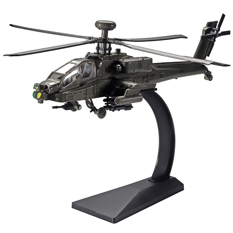 AH64阿帕奇武装直升机黑鹰战斗直升机合金飞机航模军事模型收藏
