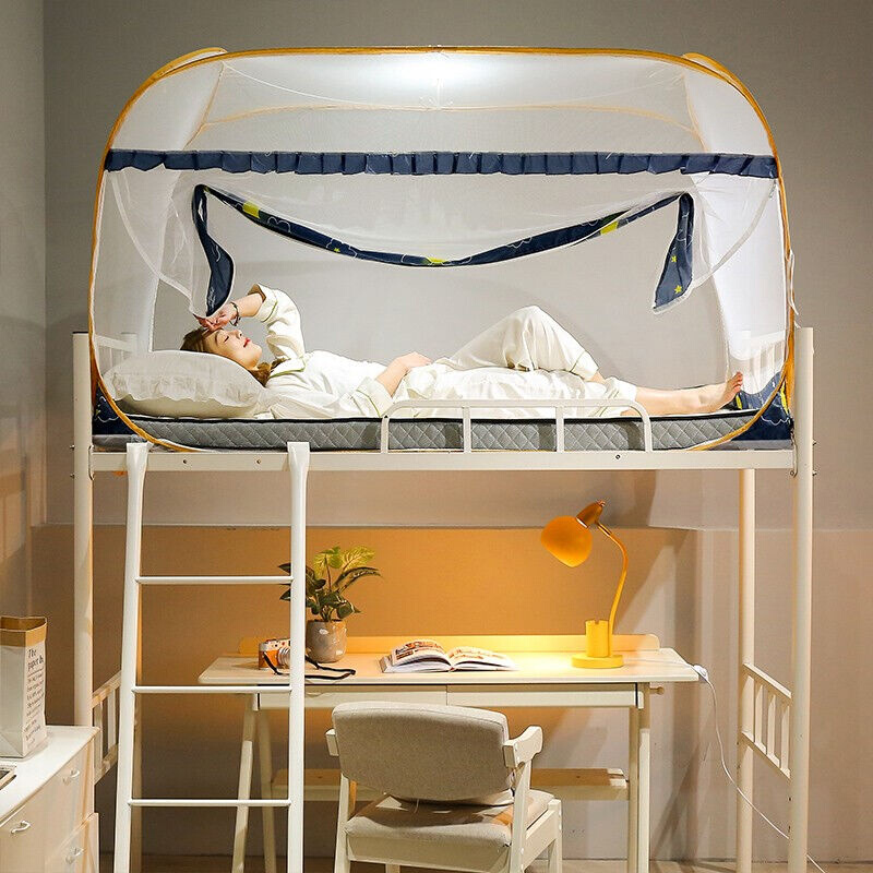 涵语学生宿舍蚊帐0.9米床上下铺单人免安装蚊帐子母床高低床纹帐