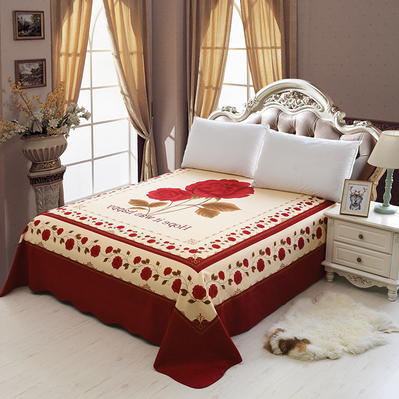 老式纯棉布床单单件不起球加厚斜纹国民床单传统上海大花花卉亲肤