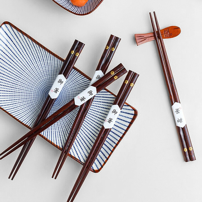 筷子一人一筷家用高档精致防滑防霉耐高温木质家庭筷子木筷子家用