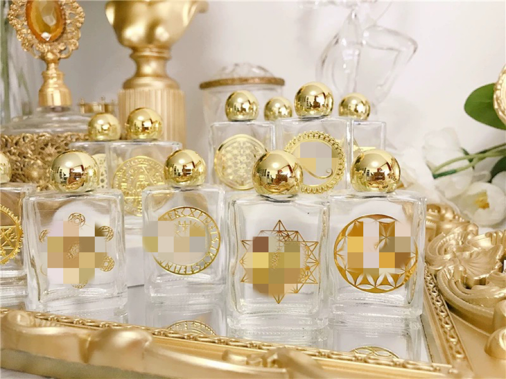 15毫升金色图案香水瓶  精油瓶空瓶 金色圆球瓶盖分装瓶