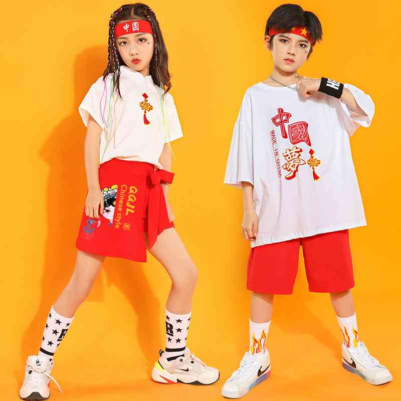 六一儿童节演出服汉服女童中国风幼儿园表演爱国主题小学生啦啦队