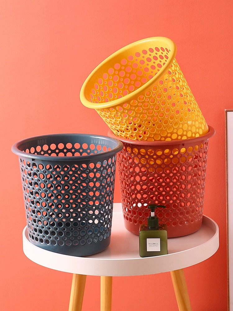 家用简约垃圾桶客厅大号创意塑料纸篓卧室厨房卫生间厕所可爱小筒