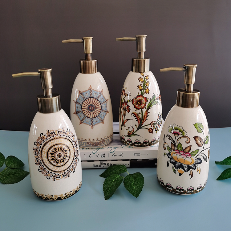 北欧ins陶瓷按压洗手液瓶沐浴露瓶创意洗发水乳液瓶皂液器分装瓶