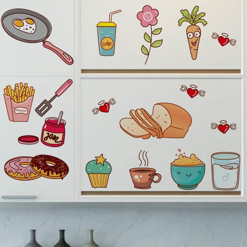 墙贴画厨房餐厅食饮料图标小士冰门箱贴纸墙壁装贴饰厨具69391415