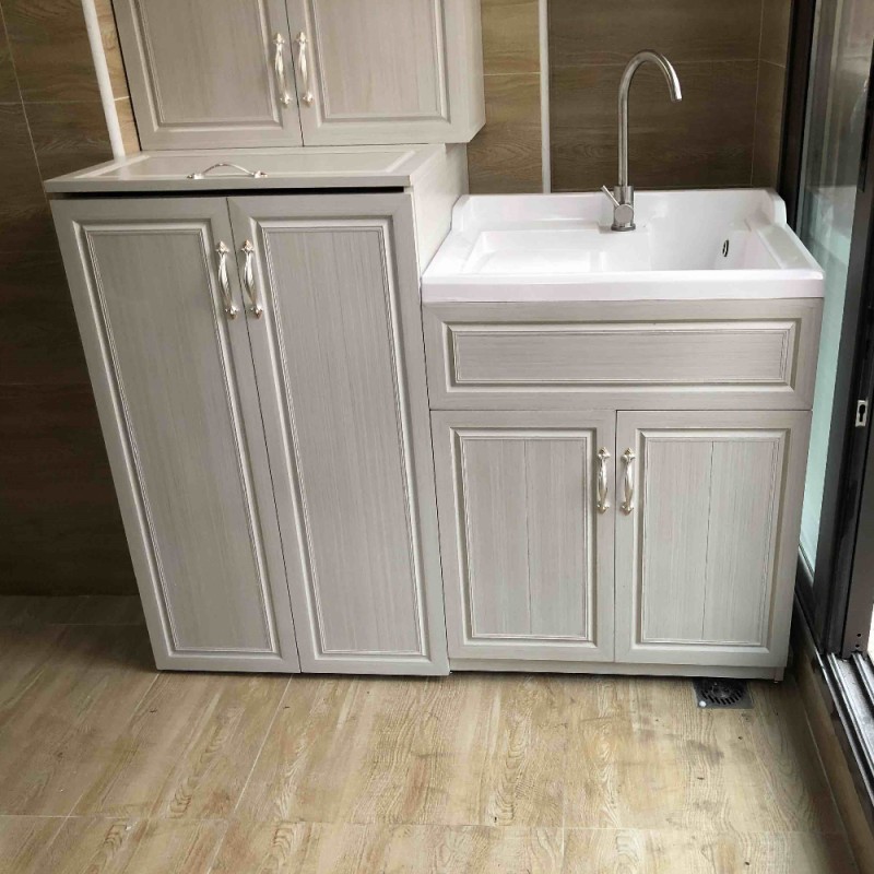 太空铝波轮洗衣机一体柜子上翻盖B阳台浴室洗手盆带搓板组合伴侣