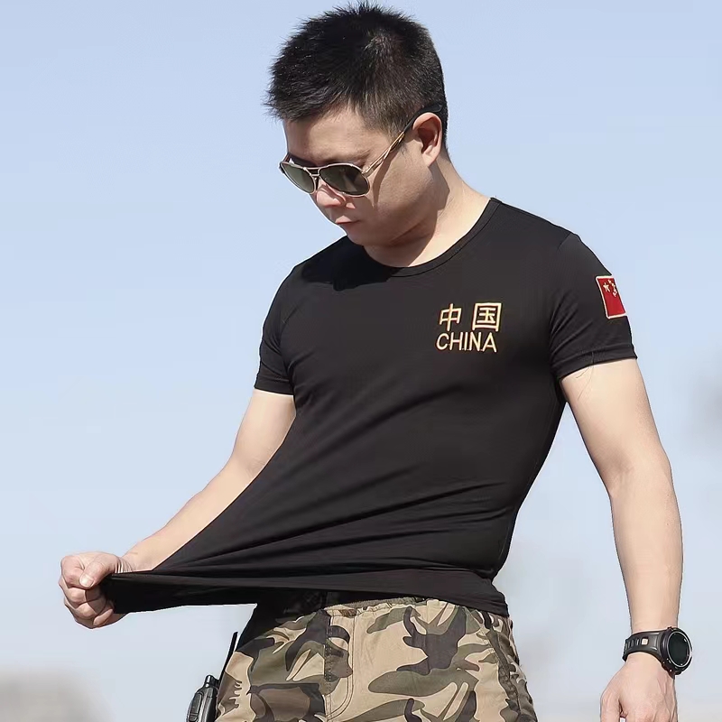 中国户外男t恤短袖军迷特战体能训练服透气耐磨运动圆领快干衣女9