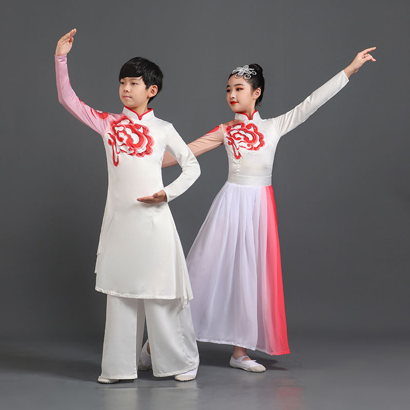 服装男女中国舞儿童舞蹈服简少年志演出服舞好书舞新款扇子群少年